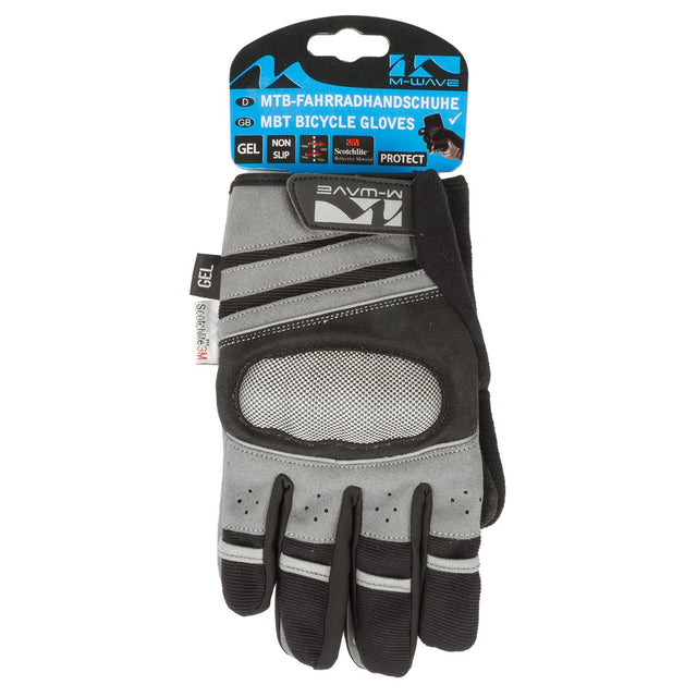 GEL-CYKELHANDSKER BESKYTTELSE FULL-FINGER  sort / grå