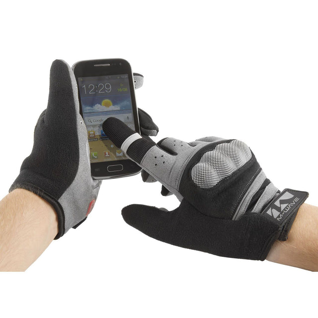 GEL-CYKELHANDSKER BESKYTTELSE FULL-FINGER  sort / grå