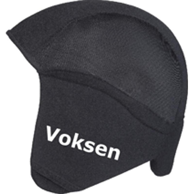 Sort hjelmhue til vinter fra Abus Winterkit til voksne, set forfra med teksten Voksen