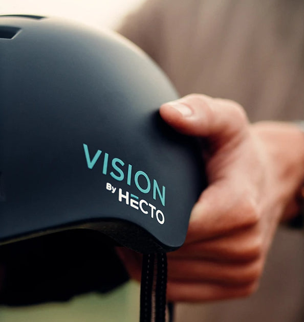 Hecto+ Vision m. indbygget lys sort - Cykelhjelm