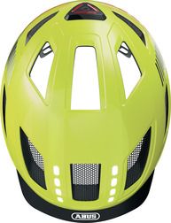 Abus Hyban 2.0 LED signal yellow shiny m. indbygget led lys - Cykelhjelm
