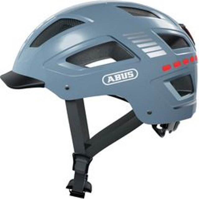 Abus Hyban 2.0 LED signal glacier shiny m. indbygget led lys - Cykelhjelm