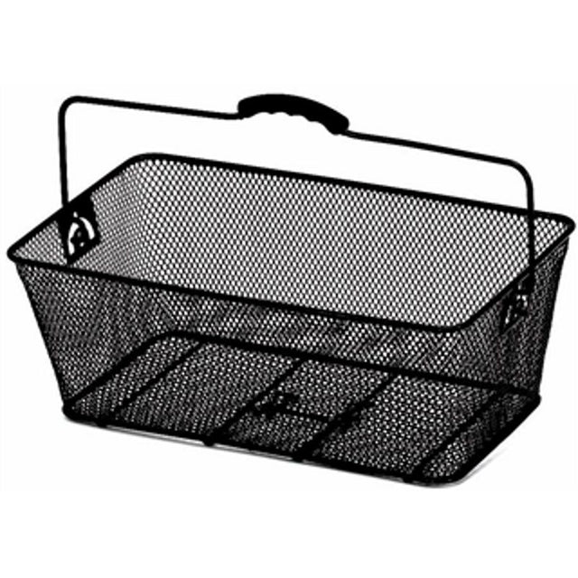 Cykelkurv til bagagebærer med net – sort, 45 × 25 × 17 cm