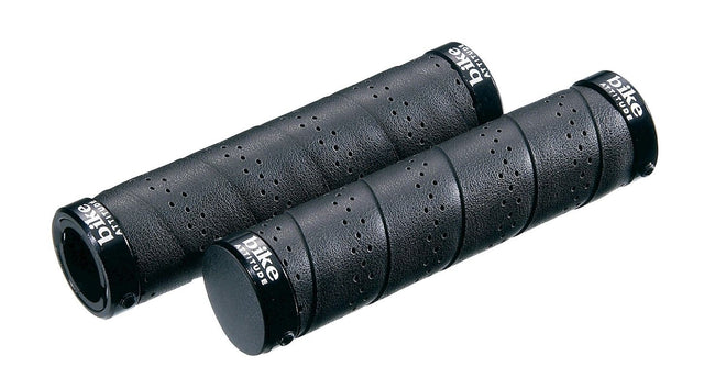 Bike Attitude Visegrip sort læder cykelhåndtag, 129 mm