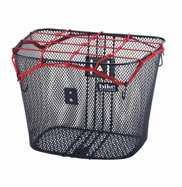 Bike Attitude net rød m. kroge monteres på kurv