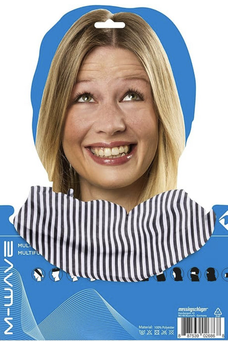 M-Wave Halsedisse i sort og hvid med stribede mønster