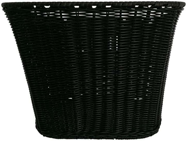 Sort plast rattan cykelkurv