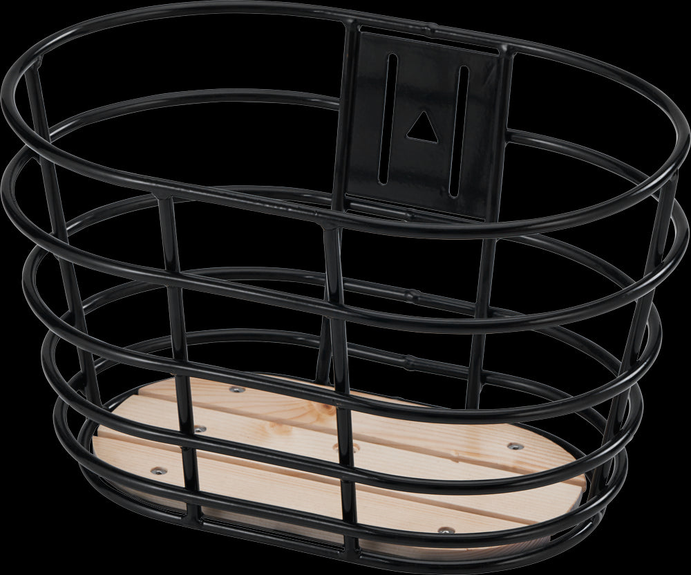 Sort Norden alu cykelkurv m/træbund 28"