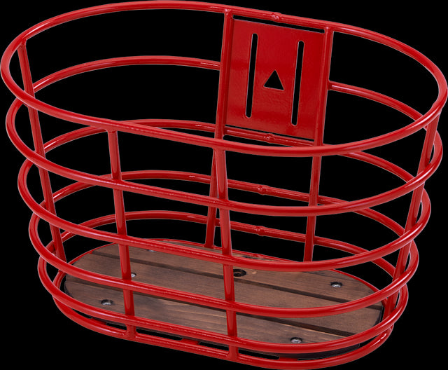 Rød Norden alu cykelkurv m/træbund 28"