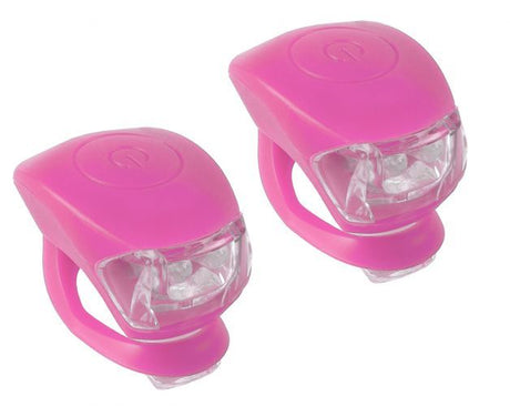 Pink M-wave LED cykellygtesæt