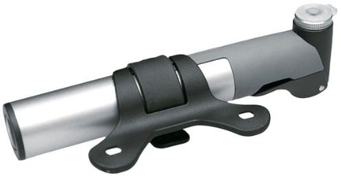 Supershort teleskop håndpumpe med T-håndtag, sølv/grå