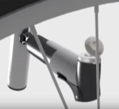 Supershort teleskop håndpumpe med T-håndtag, sølv/grå