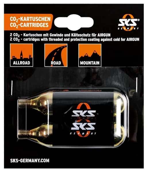 SKS patroner co2 16g til Airgun/Airbuster- med gevind - 2 stk