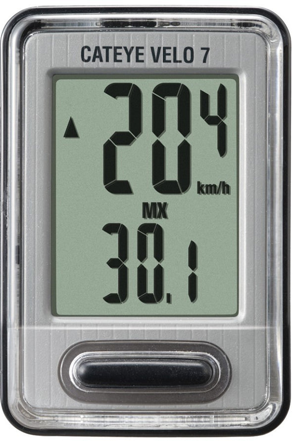 Cateye Velo 7 VL-520 cykelcomputer, grå