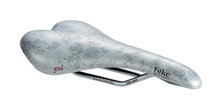 Bike Attitude Race Gel dame cykelsadel m. blomster, 140 x 270 mm
