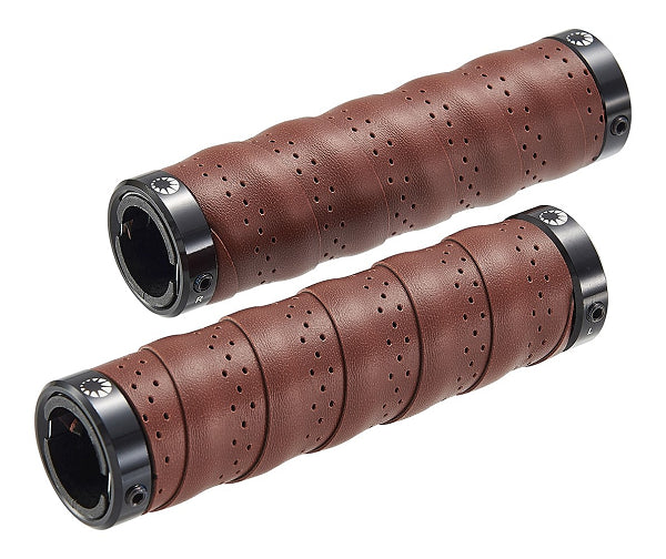 Bike Attitude Visegrip mørkebrunt læder cykelhåndtag, 129 mm