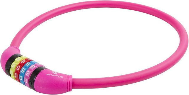 M-Wave DS 12.6,5 cykellås med kode, pink