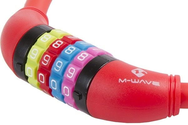 M-Wave DS 12.6,5 cykellås med kode, rød