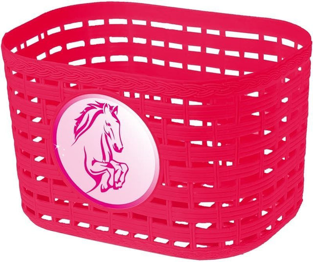 Cykelkurv + ringeklokke + flaske m. holder med hestemotiv