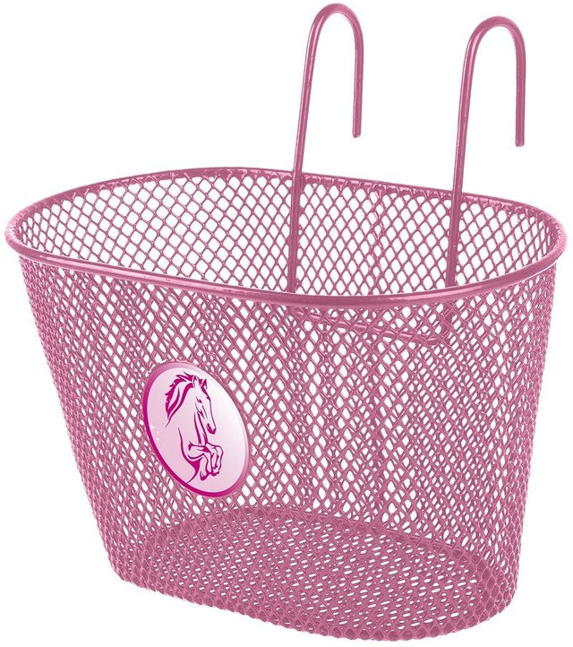 Lyserød cykelkurv til børn