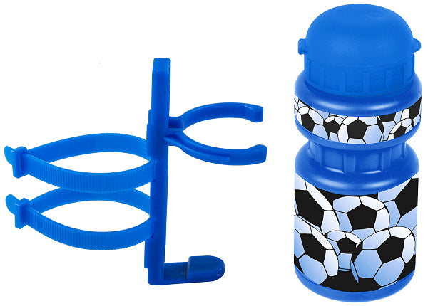 Drikkeflaske med fodbold motiv og holdere