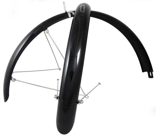 Mixbike Skærmsæt 700c 38mm, Sort, Rustfrit tilbehør – billede 1