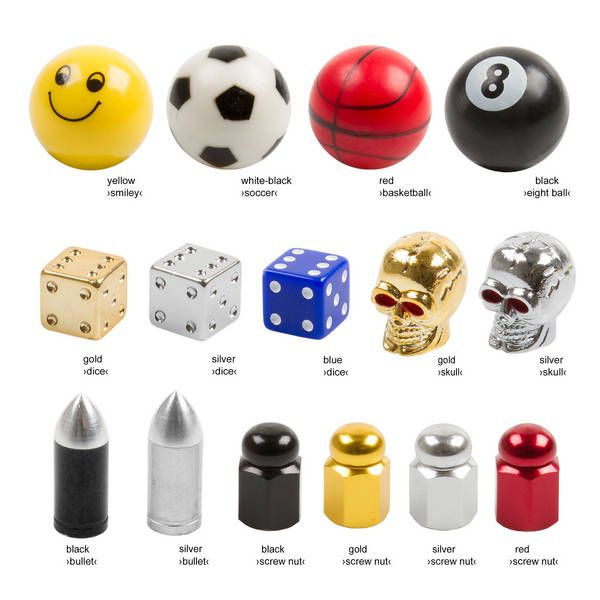 Assorteret cykelventilhættesæt (15-par)