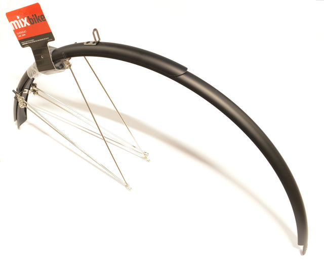 Skærmsæt 700c 38mm, Matsort, Rustfrit tilbehør