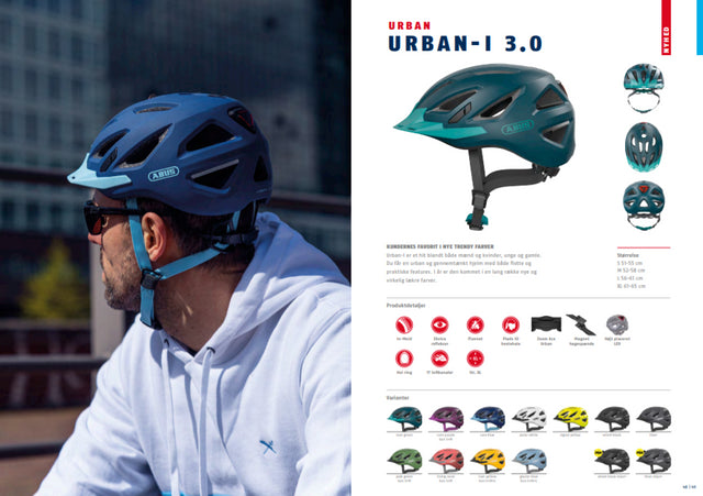 Abus Urban-I 3.0 titan cykelhjelm m. LED-baglygte