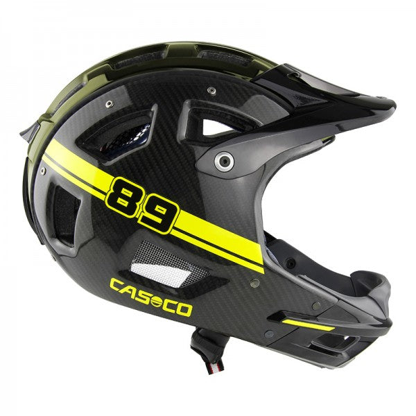 Casco MTBE Full Face Carbon neon - Cykelhjelm