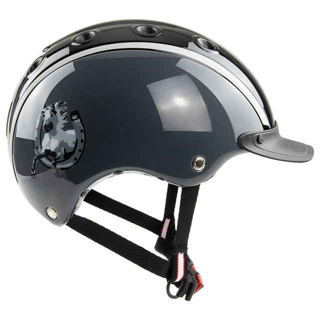 Casco Nori black grey horseshoe shiny - Børnecykelhjelm