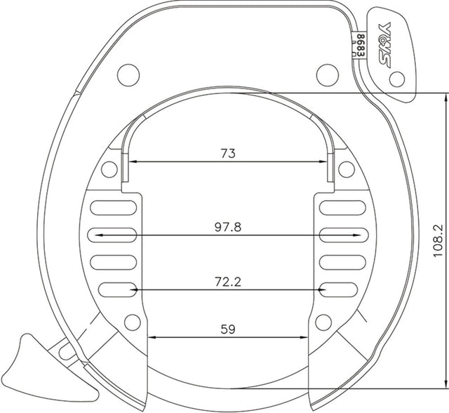 Abus YWS, bred, Sort / OEM - Ringlås