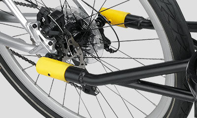 SlideLock quick release-fitting på Topeak Journey trailer