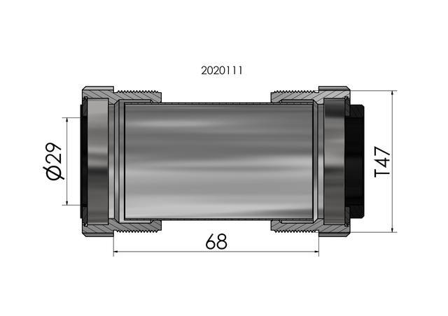 Krankboks ThreadFit SRAM DUB 68/29mm – billede 4