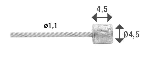 Elvedes Gearwire Boks Slick 2250mm Ø1,1mm N-nipple Ø4,5x4 – billede 3