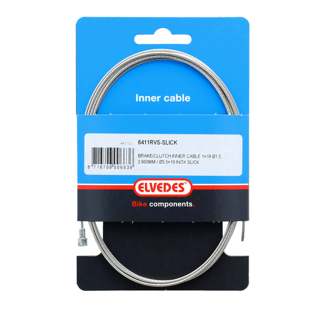 Elvedes Bremsewire ø1,5/2000mm ø5,5×10hoved Slick – billede 3