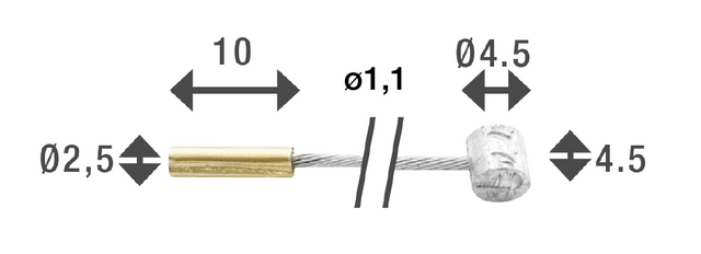 Elvedes Gearwire 1×19 ø1,1/2250mm ø2,5×10 & ø4,5×4,5 Galv – billede 5