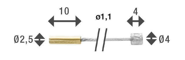 Elvedes Gearwire 1×19 ø1,1/3000mm ø2,5×10 & ø4×4mm – billede 5