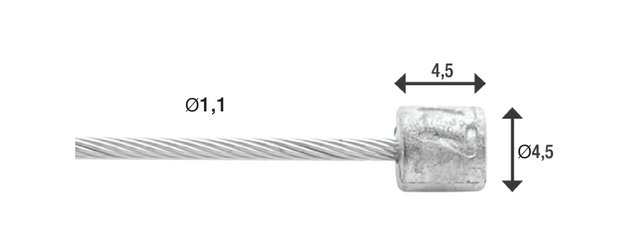 Elvedes Gearwire 1×19 ø1,1/2250mm ø4,5×4,5mm – billede 5