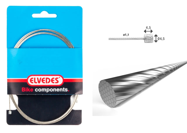 Elvedes Gearwire 1×49 ø1,1/2250mm ø4,5×4,5mm Slick – billede 1