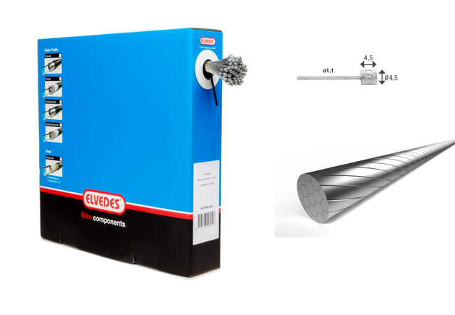 Elvedes Gearwire Boks 1×19 ø1,1/2250mm ø4,5×4,5mm 100stk S – billede 1