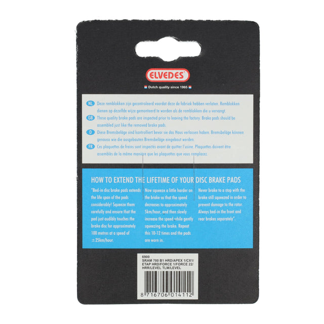 Elvedes Bremsesko Organic SRAM, 1sæt – billede 4