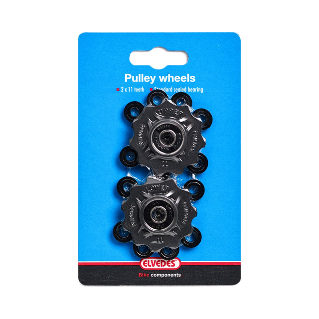 Elvedes Pulleyhjul 2×11T Lukkede lejer inkl. spacer – billede 2