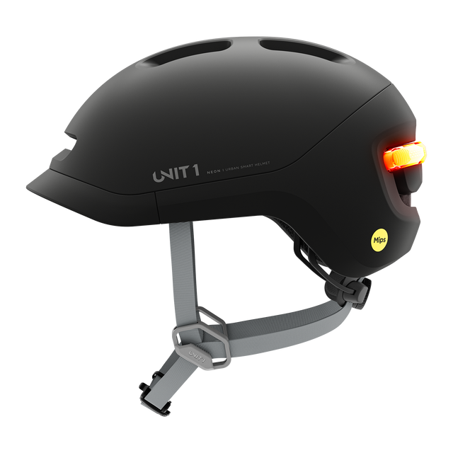 Unit1 NEON Mips Smart Helmet Charcoal Black 51-55/S – billede 2