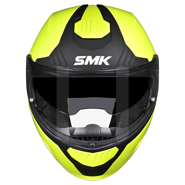 SMK Gullwing Safety yellow (neongul) klaphjelm med solvisir – billede 3
