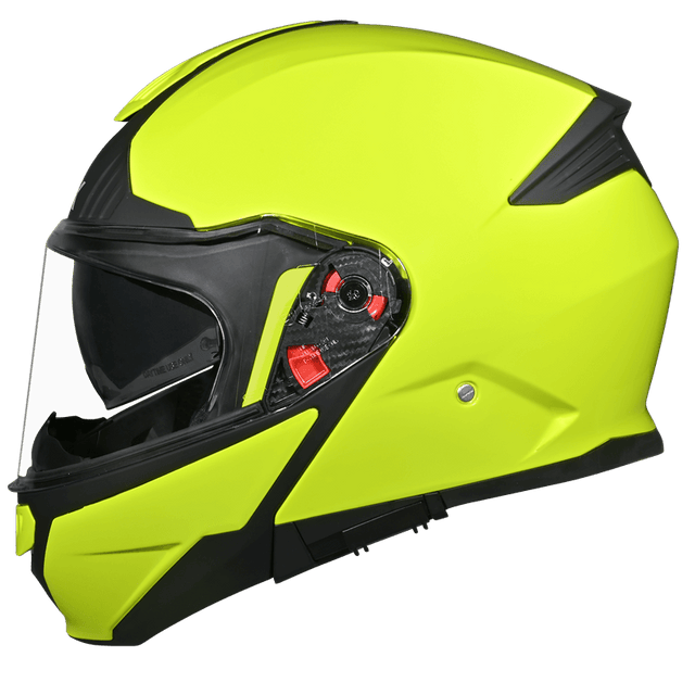 SMK Gullwing Safety yellow (neongul) klaphjelm med solvisir – billede 6