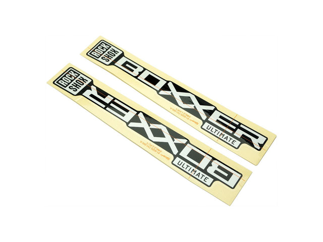 RockShox mærkatsæt BoXXer Ultimate D1+ (2024+), metallisk hvid sølv, blank sort – billede 1