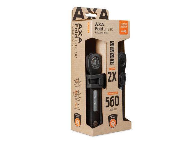 AXA Fold Lite 80 foldelås Duo Pack 80 cm – 2 stk. – sort – billede 1