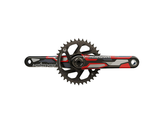 Truvativ Descendant DH (Troy Lee) kranksæt, DUB83, 36T, 165 mm, rød/grå grafik – billede 1