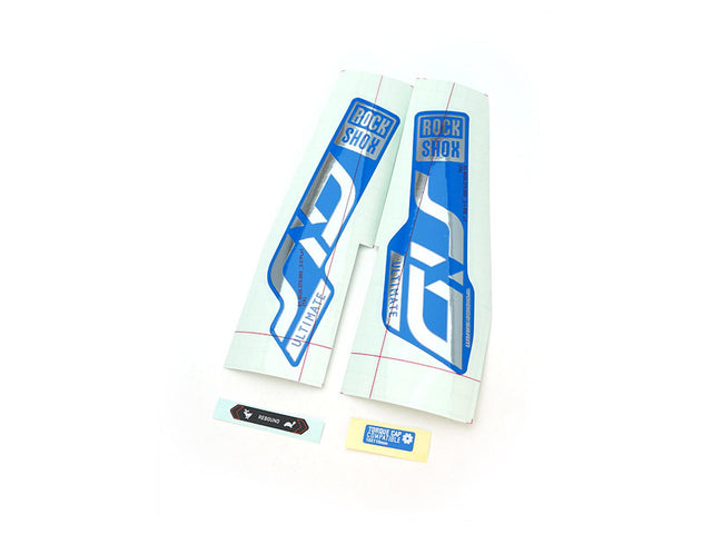 RockShox mærkatsæt SID Ultimate 29", polar folie, blank blå forgaffel – billede 1
